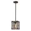 BLACK FRIDAY 11011 ROB 1LT Rustic Grid Wood Pendant in Rubbed Oil Bronze