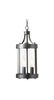 Glastonbury Caged 2-Light Aged Iron Clear Glass Outdoor Pendant Light Fixture