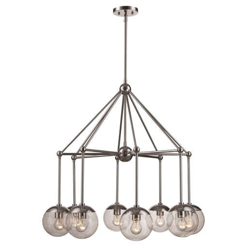 Trans Globe Lighting 71389 PC Riviera Collection Eight Light Hanging Pendant Chandelier in Polished Chrome Finish