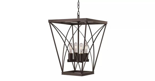 Trans Globe Lighting 11224 ROB Legacy Cage Four Light Hanging Pendant in Rubbed Oil Bronze Finish