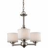 Trans Globe 70726 BRUSHED OILDED RUBBED BRONZE AND BRUSHED NICKEL 3LT PENDANT WITH FROSTED GLASS