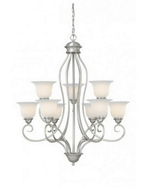 Vaxcel Lighting PACHU009BN Picasso Collection Nine Light Chandelier in Brushed Nickel Finish
