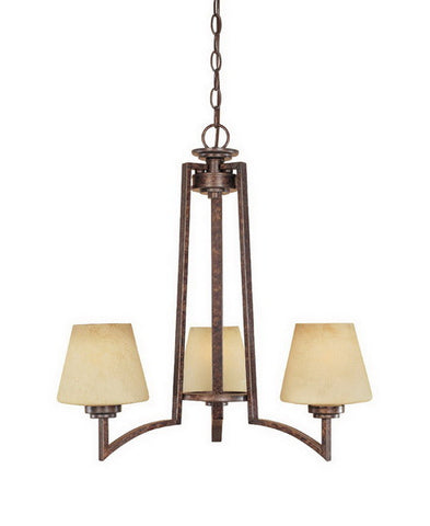 Designers Fountain Lighting 81483 BU Three Light Hanging Chandelier in Burnt Umber Finish - Quality Discount Lighting