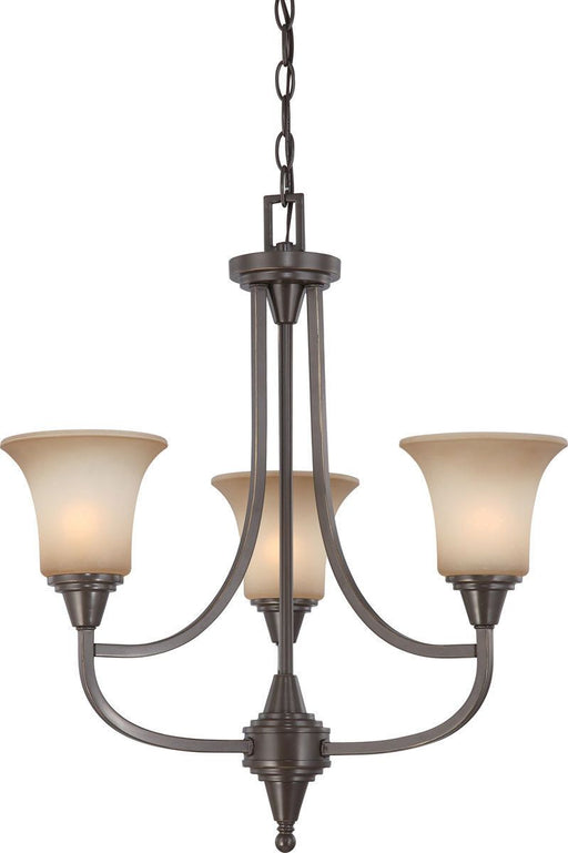 Nuvo Lighting 60-4165 Surrey Collection Three Light Hanging Chandelier in Vintage Bronze Finish