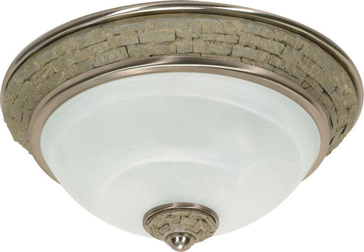 Nuvo Lighting 60-2489 Rockport Milano Collection Two Light Energy Efficient GU24 Fluorescent Flush Ceiling Mount in Brushed Nickel Finish