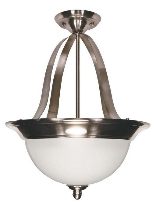 Nuvo Lighting 60-621 Palladium Collection Three Light Semi Flush or Pendant Chandelier in Smoked Nickel Finish