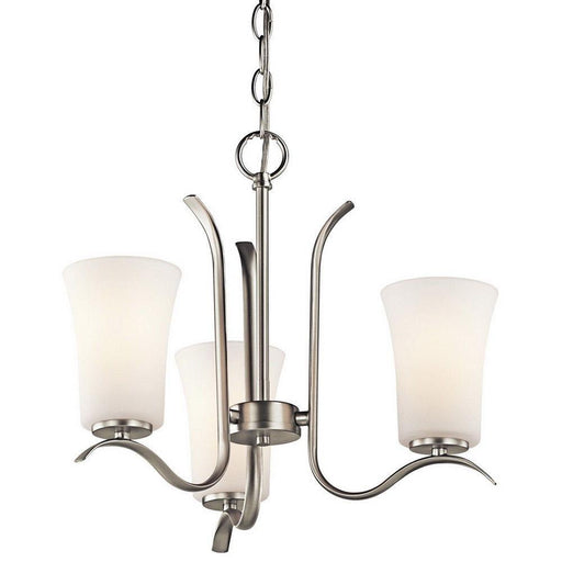 Kichler Lighting 43073NIFL Armida Collection Three Light Energy Efficient Chandelier in Brushed Nickel Finish