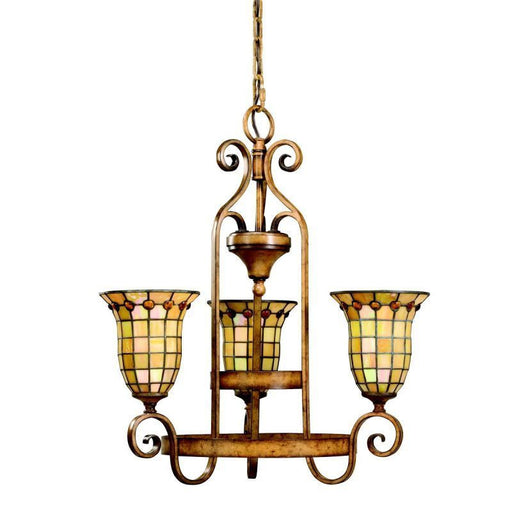 Aztec 34975 by Kichler Lighting Westerly Collection Three Light Hanging Chandelier in Mottled Pecan Finish - Quality Discount Lighting