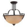 Trans Globe Lighting 9890 BGR Two Light Semi Flush Ceiling Mount in Black Finish with Gold Accent