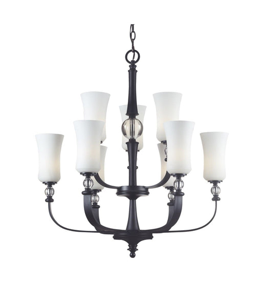 Z-Lite Lighting 604-9 Harmony Collection Nine Light Chandelier in Matte Black Finish