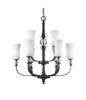 Z-Lite Lighting 604-9 Harmony Collection Nine Light Chandelier in Matte Black Finish