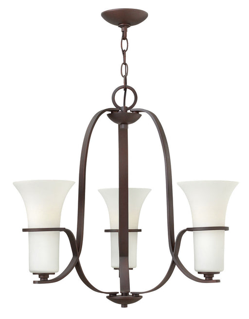 Hinkley Lighting 4063 VZ Lauren Collection Three Light Hanging Chandelier in Victorian Bronze Finish