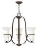 Hinkley Lighting 4063 VZ Lauren Collection Three Light Hanging Chandelier in Victorian Bronze Finish