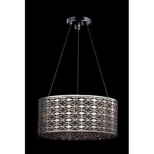 Kalco Lighting 10268-010-FR001 Berkley Collection Eight Light Hanging Pendant Chandelier in Polished Chrome Finish