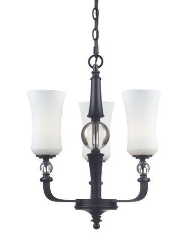 Z-Lite Lighting 604-3 Harmony Collection Three Light Chandelier in Matte Black Finish