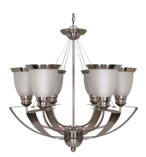 Nuvo Lighting 60-500 Palladium Collection Six Light Energy Efficient GU24 Fluorescent Chandelier in Smoked Nickel Finish - Quality Discount Lighting