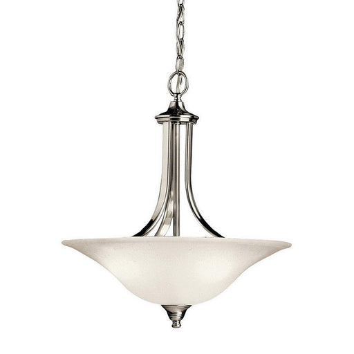 Kichler Lighting 10702NIFL Dover Collection One Light Energy Efficient Pendant Chandelier in Brushed Nickel Finish