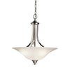 Kichler Lighting 10702NIFL Dover Collection One Light Energy Efficient Pendant Chandelier in Brushed Nickel Finish