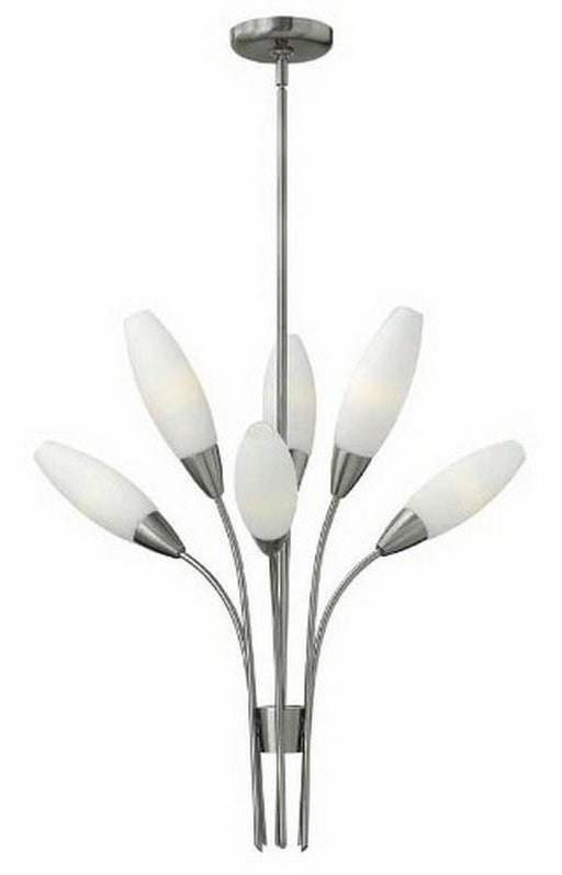 Hinkley Lighting Fredrick Ramond FR40106 BNI Calista Collection Six Light Hanging Pendant Chandelier in Brushed Nickel Finish - Quality Discount Lighting