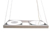 Oxygen Lighting 2-6121-16 Two Light Energy Efficient Hanging Pendant Chandelier in Aluminum Finish