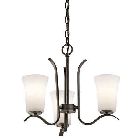 Kichler Lighting 43073OZFL Armida Collection Three Light Energy Efficient Chandelier in Olde Bronze Finish