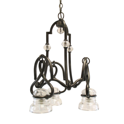 Kalco Lighting 2737VI Darlington Collection Three Light Chandelier in Vintage Iron Finish - Quality Discount Lighting