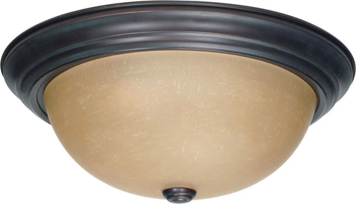 Nuvo Lighting 60-3107 Signature Collection Three Light Energy Star Efficient GU24 Flush Ceiling Mount in Mahogany Bronze Finish