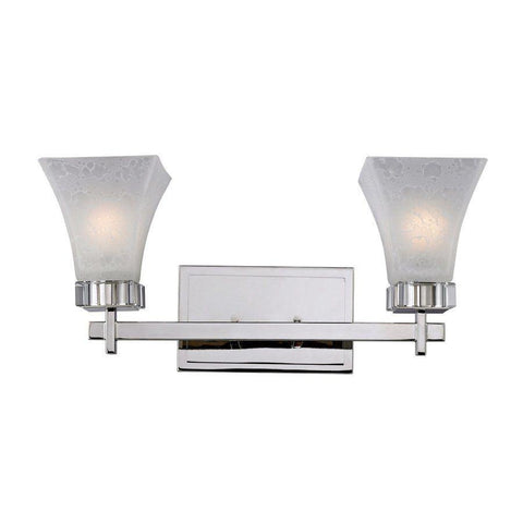 Z-Lite Lighting 319-2V Pershing Collection Two Light Bath Vanity Wall Mount in Polished Nickel Finish
