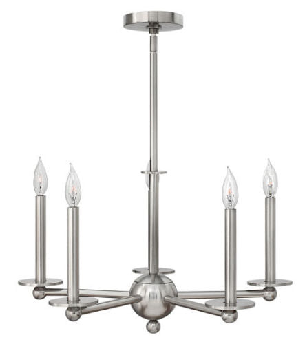 Hinkley Lighting 3745 BN Piedmont Collection Five Light Hanging Chandelier in Brushed Nickel Finish