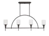 Craftmade Lighting 37274 ESP Meridian Collection Four Light Linear Pendant Chandelier in Espresso Finish