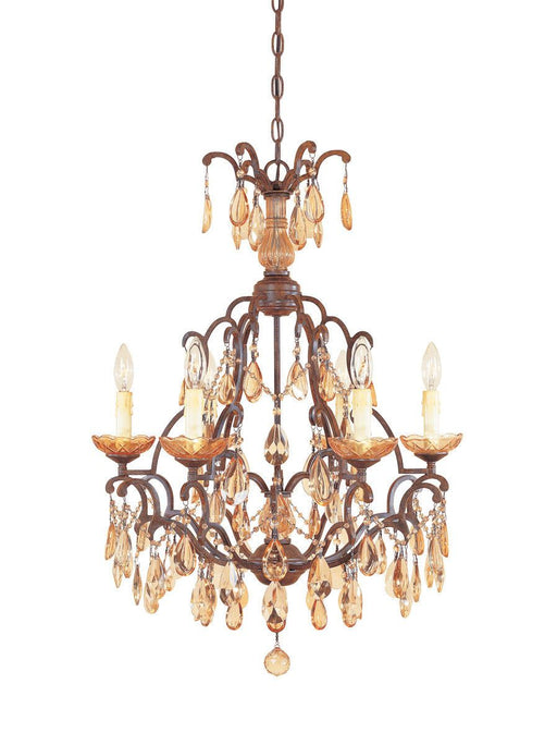 Designers Fountain Lighting 98386-VBR Bollo Collection Six Light Crystal Chandelier in Venetian Bronze Finish