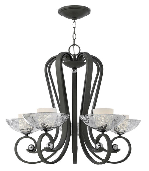 Hinkley Lighting Fredrick Ramond FR40605BKS Muse Collection Five Light Hanging Chandelier in Blacksmith Finish