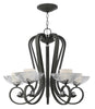 Hinkley Lighting Fredrick Ramond FR40605BKS Muse Collection Five Light Hanging Chandelier in Blacksmith Finish