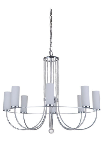 Craftmade Lighting 40628 CH Cascade Collection Eight Light Hanging Chandelier in Polished Chrome Finish