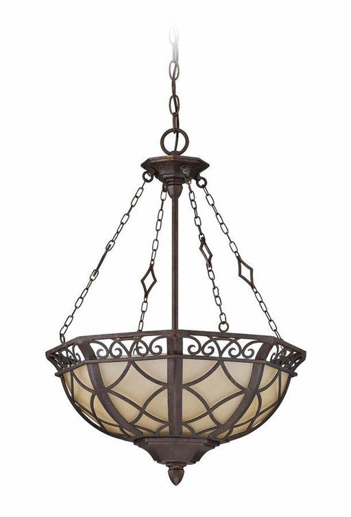 Craftmade Lighting 36443 PR Evangeline Collection Three Light Pendant Chandelier in Peruvian Bronze Finish