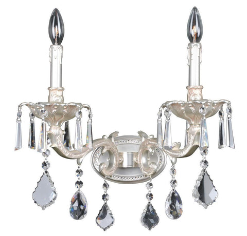 Kalco Lighting 024522-005-FR001 Marcello Collection Two Light Wall Sconce in Antique Silver Finish