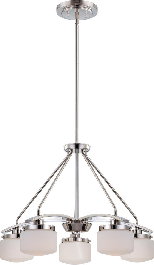 Nuvo Lighting 60-5025 Austin Collection Five Light Hanging Pendant Chandelier in Polished Nickel Finish - Quality Discount Lighting