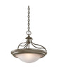 Aztec 38912 by Kichler Lighting Two Light Convertible Semi Flush Ceiling or Hanging Pendant Chandelier in Shadow Bronze Finish - Quality Discount Lighting