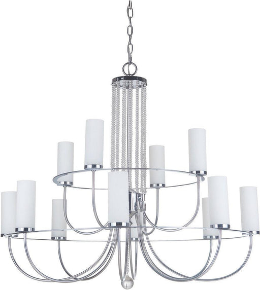 Craftmade Lighting 40612 CH Cascade Collection Twelve Light Hanging Chandelier in Polished Chrome Finish
