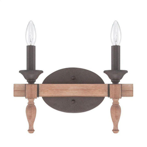 Craftmade Lighting 38102 JBZDO Glenwood Collection Two Light Bath Vanity Wall Mount in Light Aged Bronze and Distressed Oak Finish