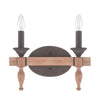 Craftmade Lighting 38102 JBZDO Glenwood Collection Two Light Bath Vanity Wall Mount in Light Aged Bronze and Distressed Oak Finish