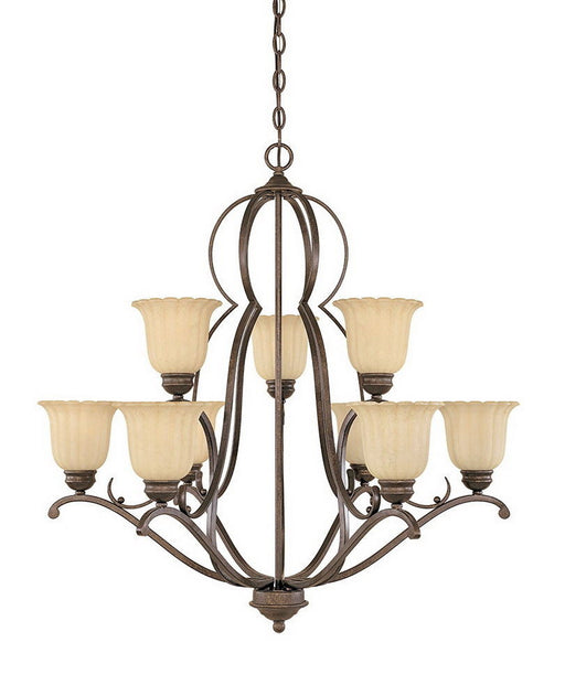 Designers Fountain Lighting 82689 FSN Radford Collection Nine Light Hanging Chandelier in Forged Sienna Finish - Quality Discount Lighting