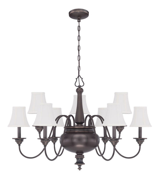 Craftmade Lighting 39629 LB Beaumont Collection Nine Light Hanging Chandelier in Legacy Brass Bronze Finish