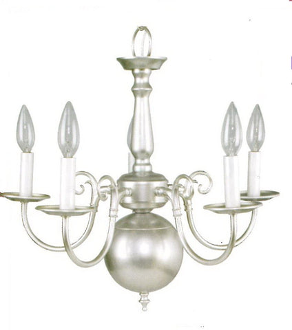 Leadco Lighting 1211 SLM Five Light Chandelier in Silver Mist Finish - Quality Discount Lighting