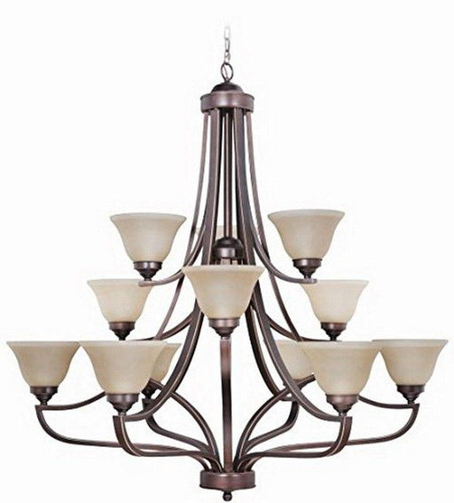 Craftmade Lighting 9845MB12 Portia Collection Twelve Light Hanging Chandelier in Metropolitan Bronze Finish