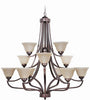 Craftmade Lighting 9845MB12 Portia Collection Twelve Light Hanging Chandelier in Metropolitan Bronze Finish