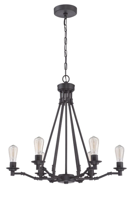 Craftmade Lighting 37826 ABZ Hadley Collection Six Light Hanging Chandelier in Aged Bronze Fiinish