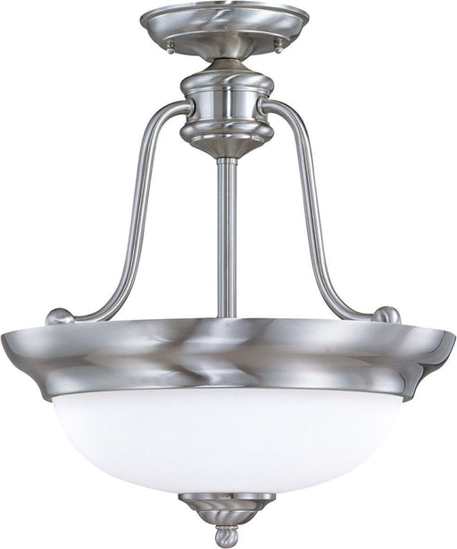 Nuvo Lighting 60-1807 Glenwood Collection Three Light Semi Flush Ceiling Mount in Brushed Nickel Finish