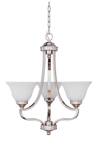 Craftmade Lighting 9822PLN3 Portia Collection Three Light Hanging Chandelier in Polished Nickel Finish