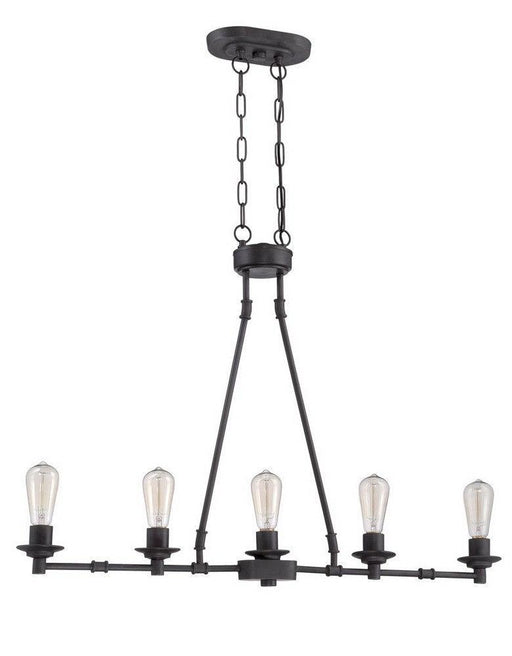 Craftmade Lighting 37875 ABZ Hadley Collection Five Light Hanging Linear Chandelier in Aged Bronze Finish